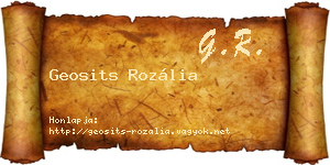Geosits Rozália névjegykártya